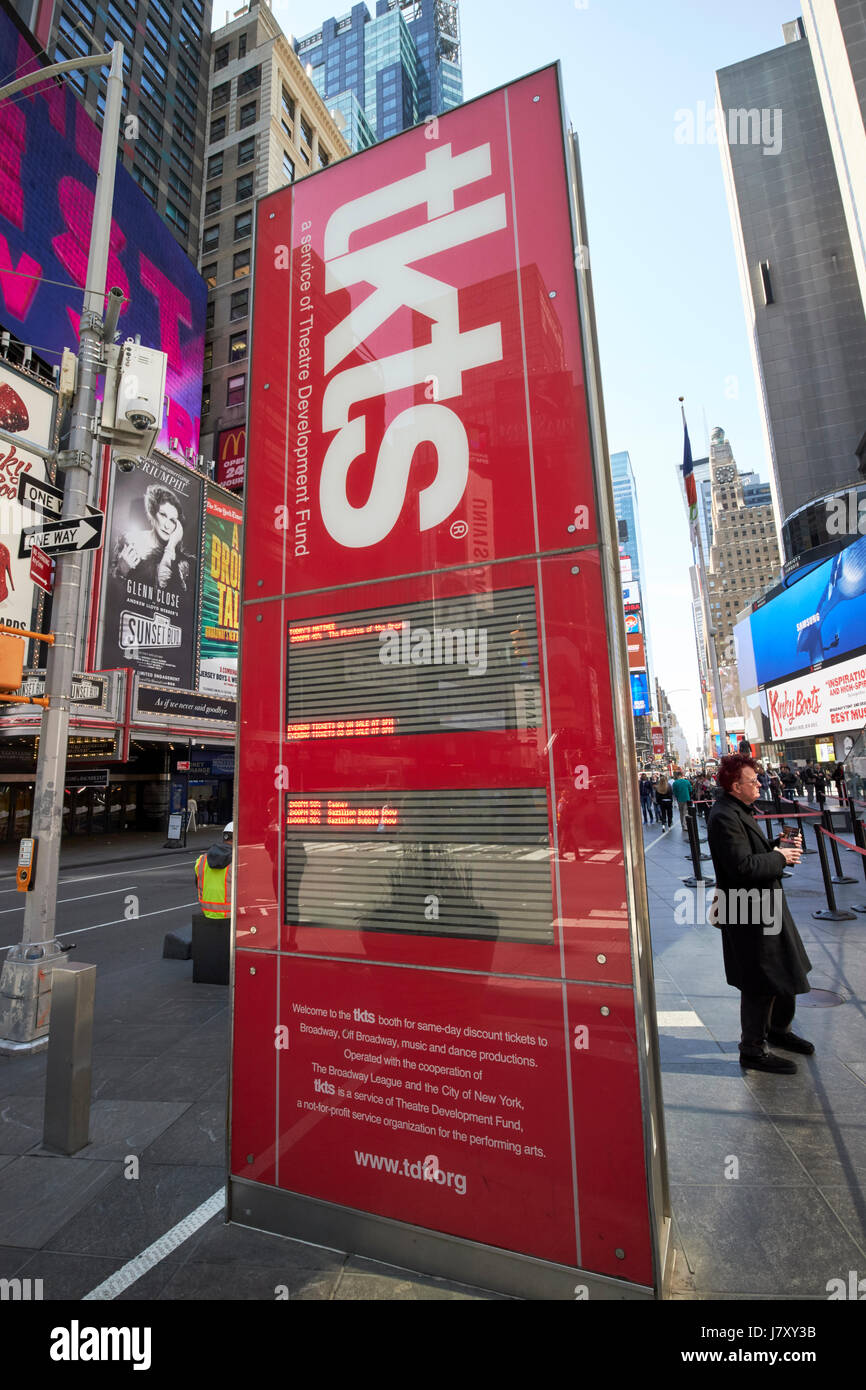 TKTS Schnitt Preis Vorstellungszeiten Ticket Outlet square New York City USA Stockfoto