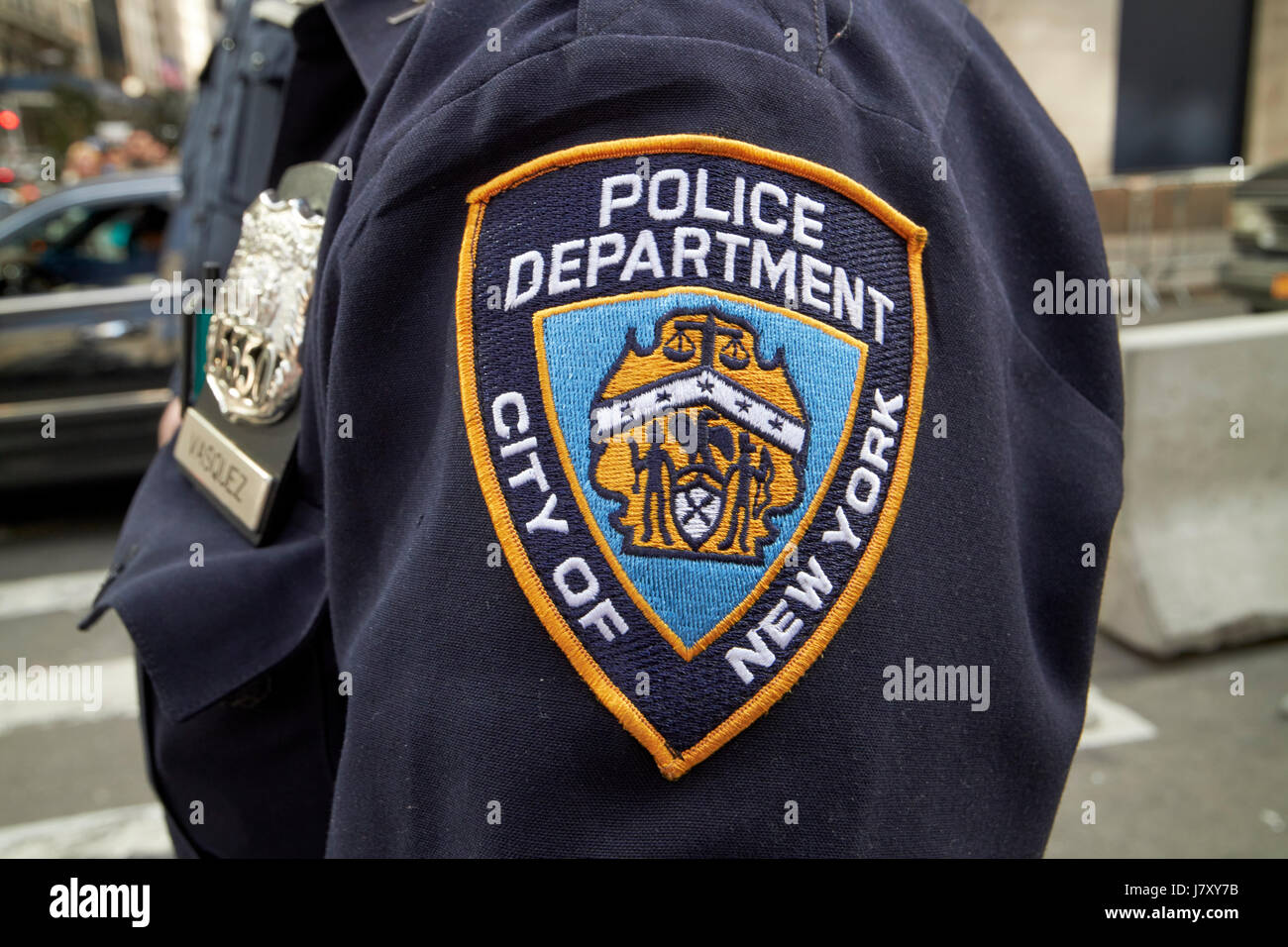 NYPD Polizist Abzeichen und Wappen New York City USA Stockfoto
