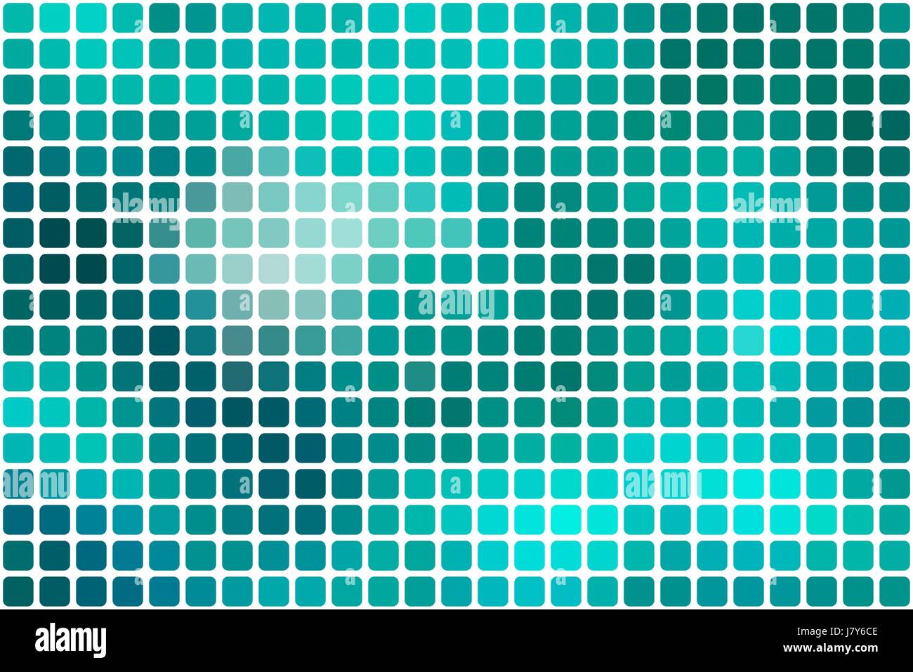 Türkis grün Vektor abstrakte Mosaik Hintergrund mit abgerundeten Ecken quadratischen Fliesen in weiß Stock Vektor