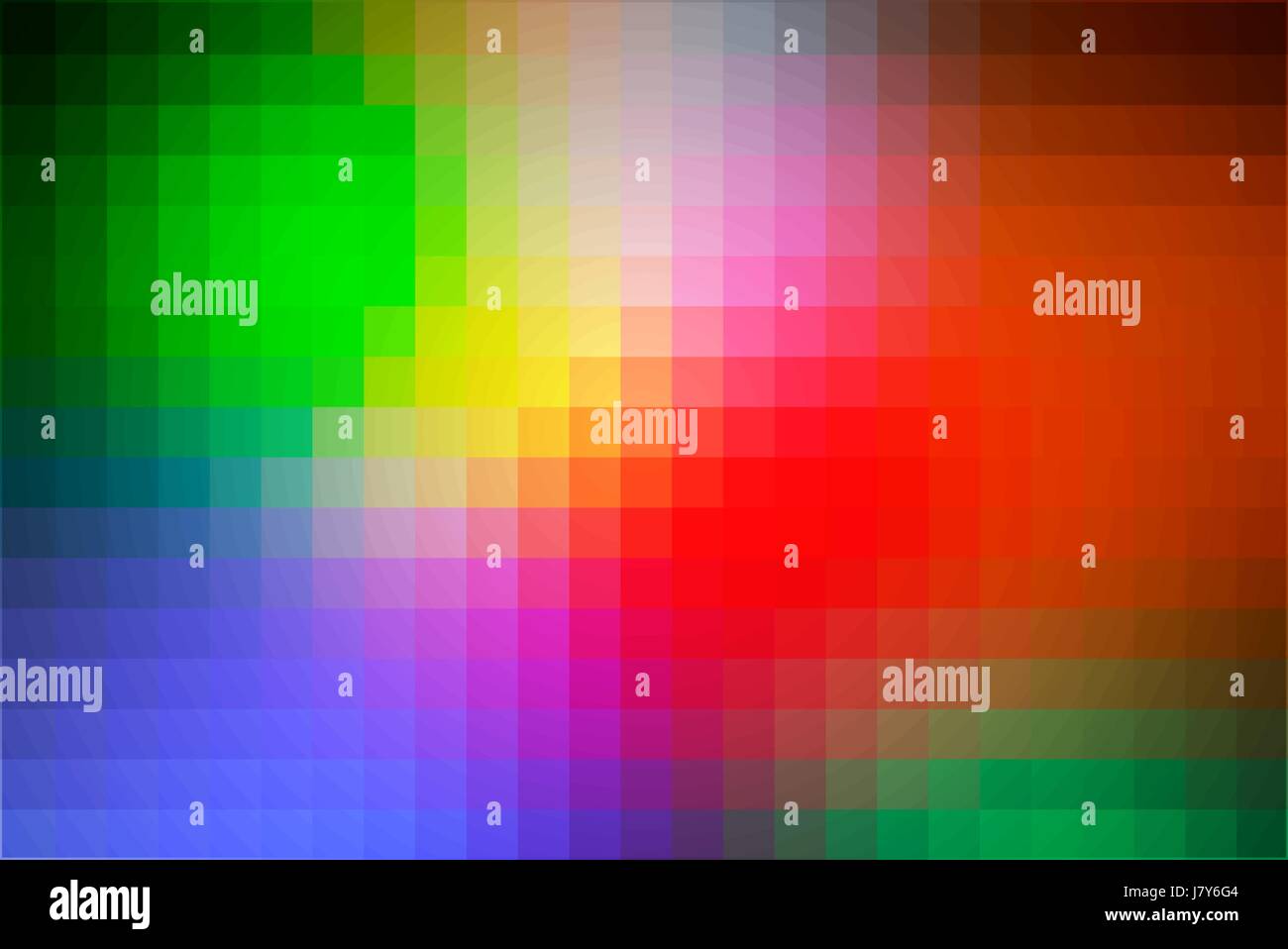 Grün blau orange rot abstrakt Vektor quadratischen Fliesen Mosaik Hintergrund Stock Vektor