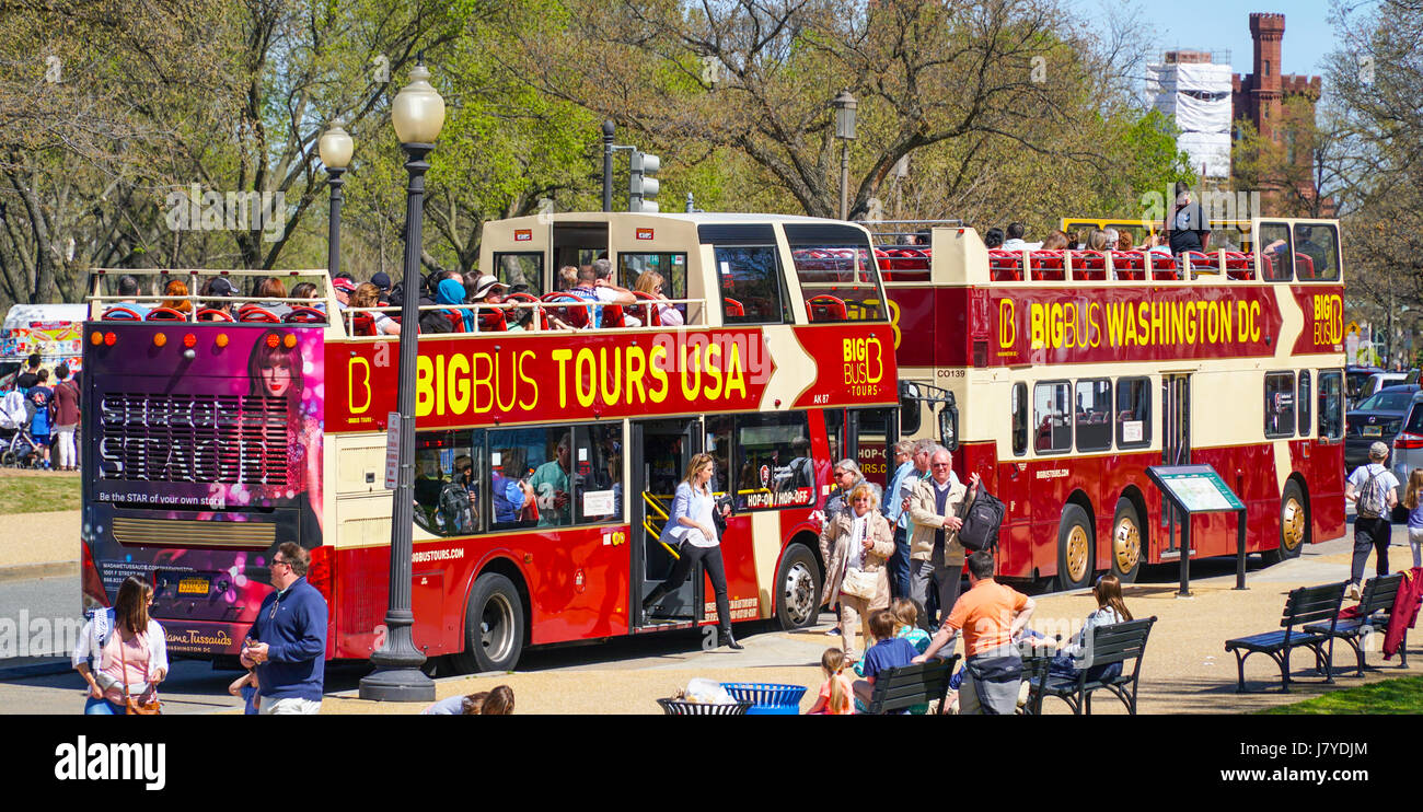 Sightseeing-Bus-Touren in der Stadt Washington DC - WASHINGTON - DISTRICT OF COLUMBIA Stockfoto
