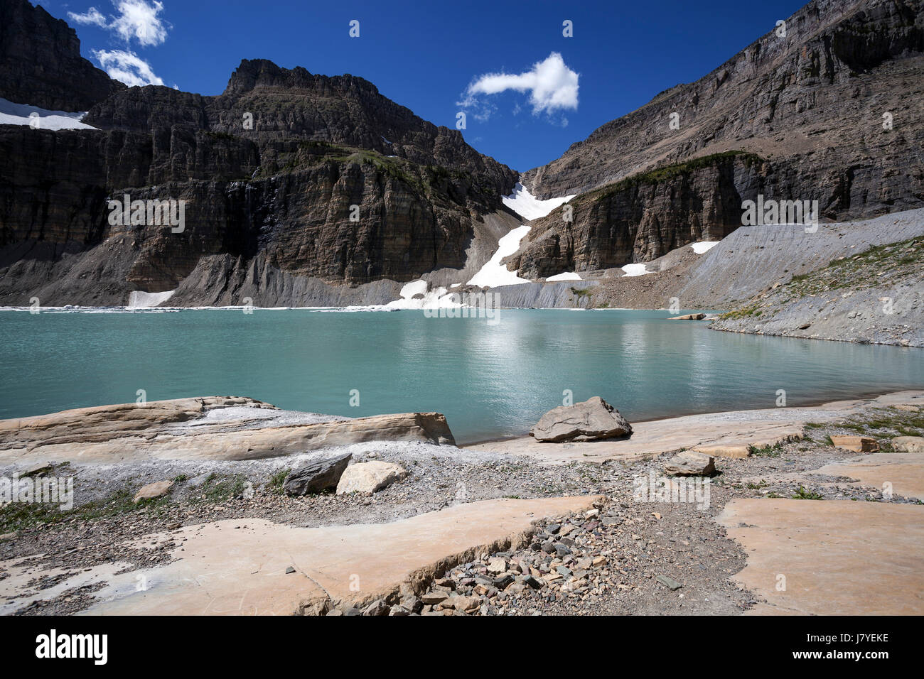 Die Gartenmauer vor Upper Grinnell Lake und Reste der Grinnell Gletscher, viele Gletschergebiet, Glacier Nationalpark Stockfoto