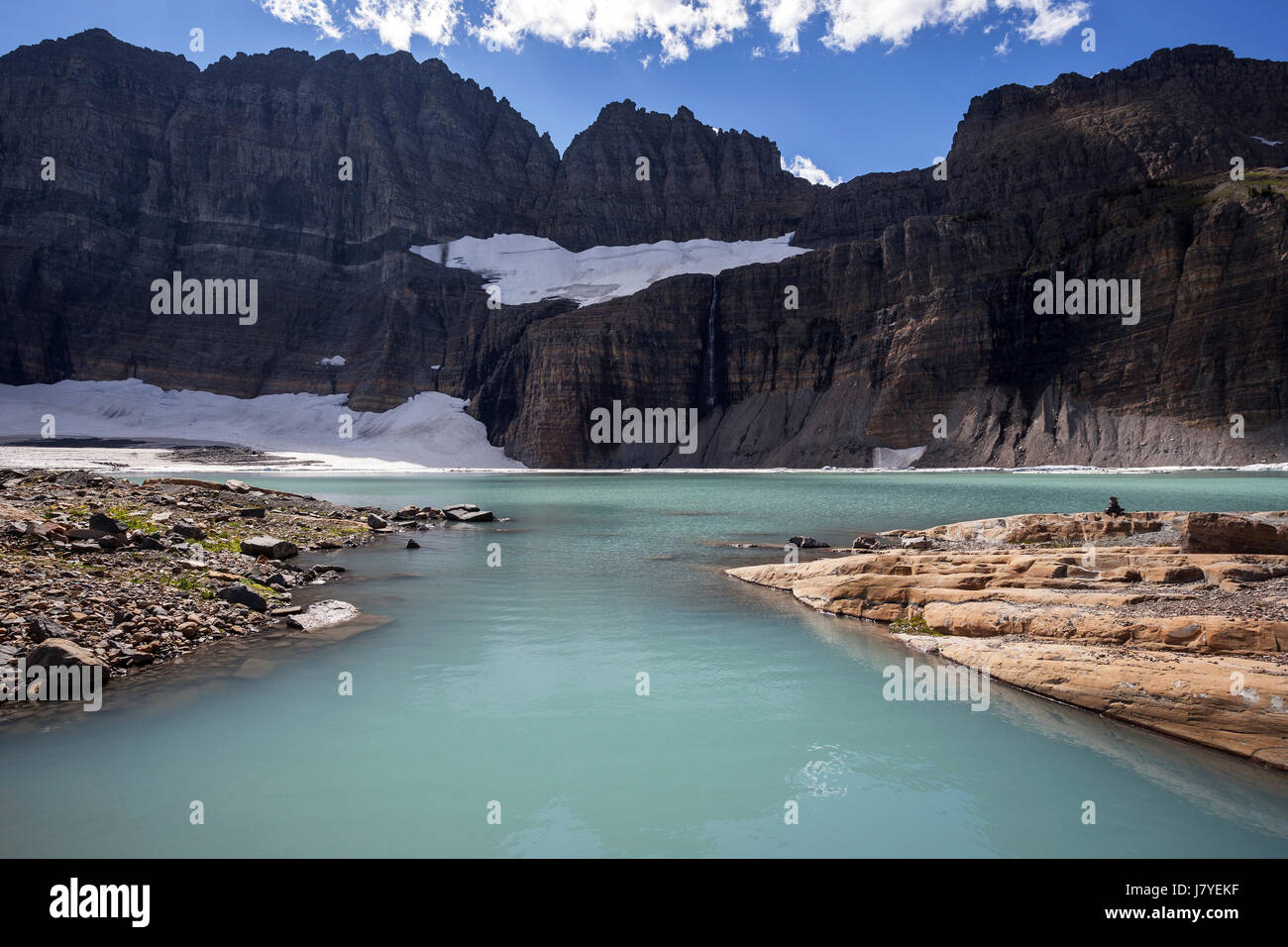 Die Gartenmauer vor der Upper Grinnell Lake und Grinnell Gletscher, Many Glacier Bereich, Glacier Nationalpark, Rocky Mountains Stockfoto