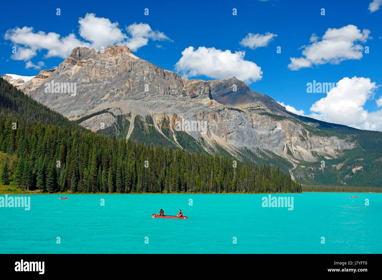 Emerald Lake und Michael Peak, Yoho-Nationalpark, British Columbia, Rocky Mountains, Kanada Stockfoto