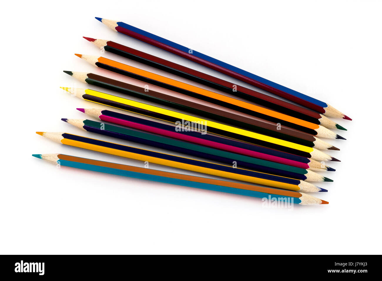 Bunte Bleistifte isoliert auf weißem Hintergrund Stockfoto