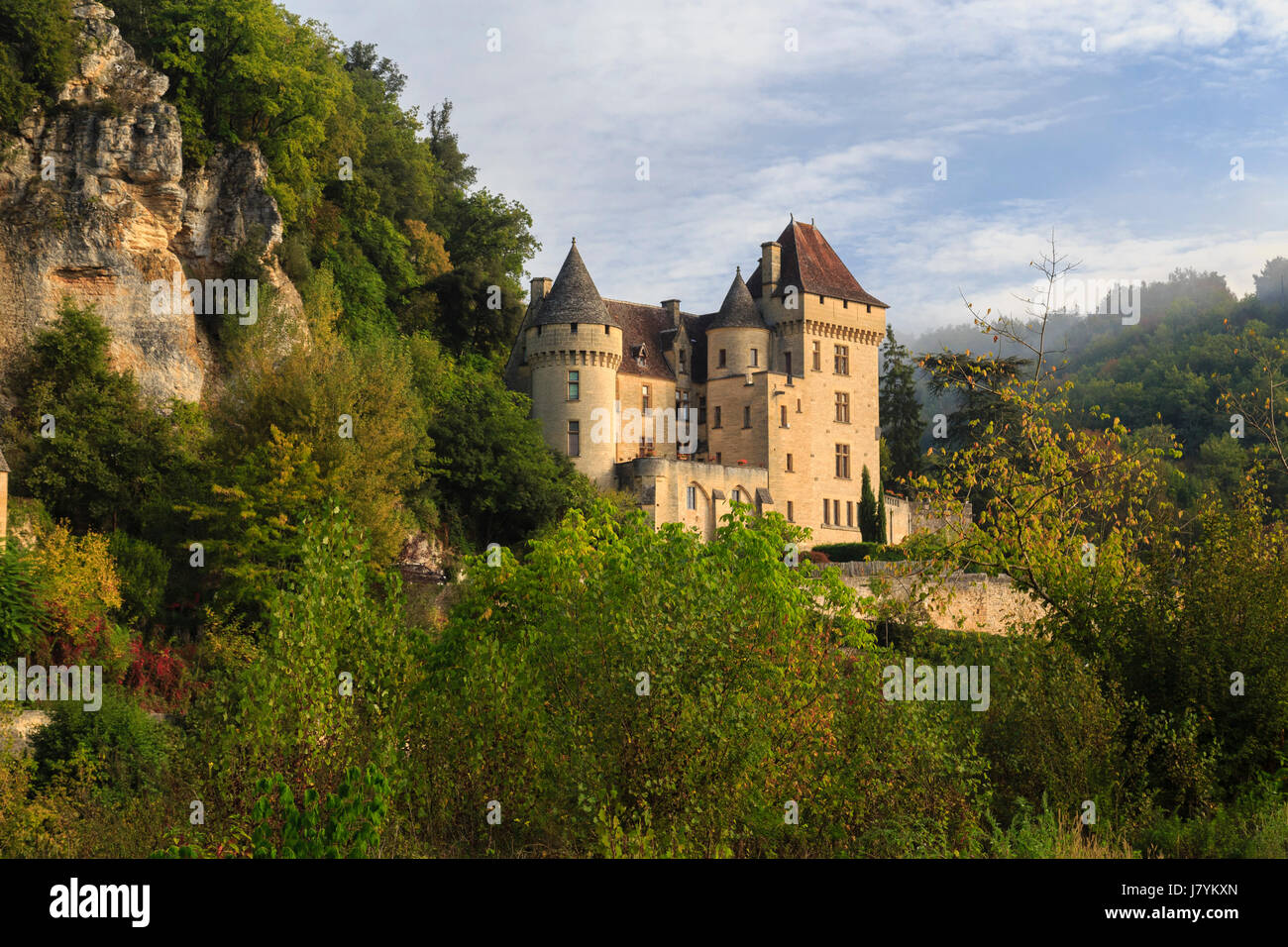 Frankreich, Dordogne, Vezac, Malartie Castle am Eingang des Dorfes La Roque Gageac Stockfoto