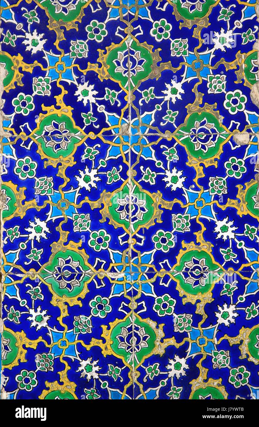 blaues Blatt Kunst Blume Pflanze Flora Ornament Pracht Tal Türkei Dekoration Stockfoto