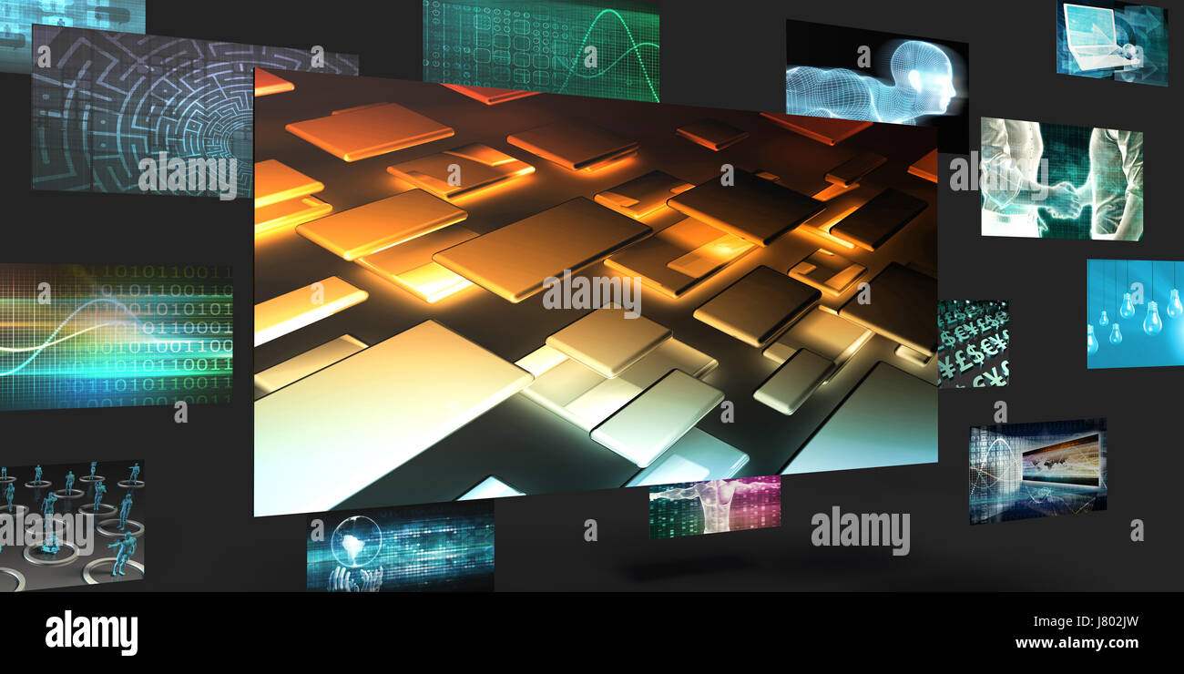 Datentransfer Vertriebs- und abstraktes Stockfoto