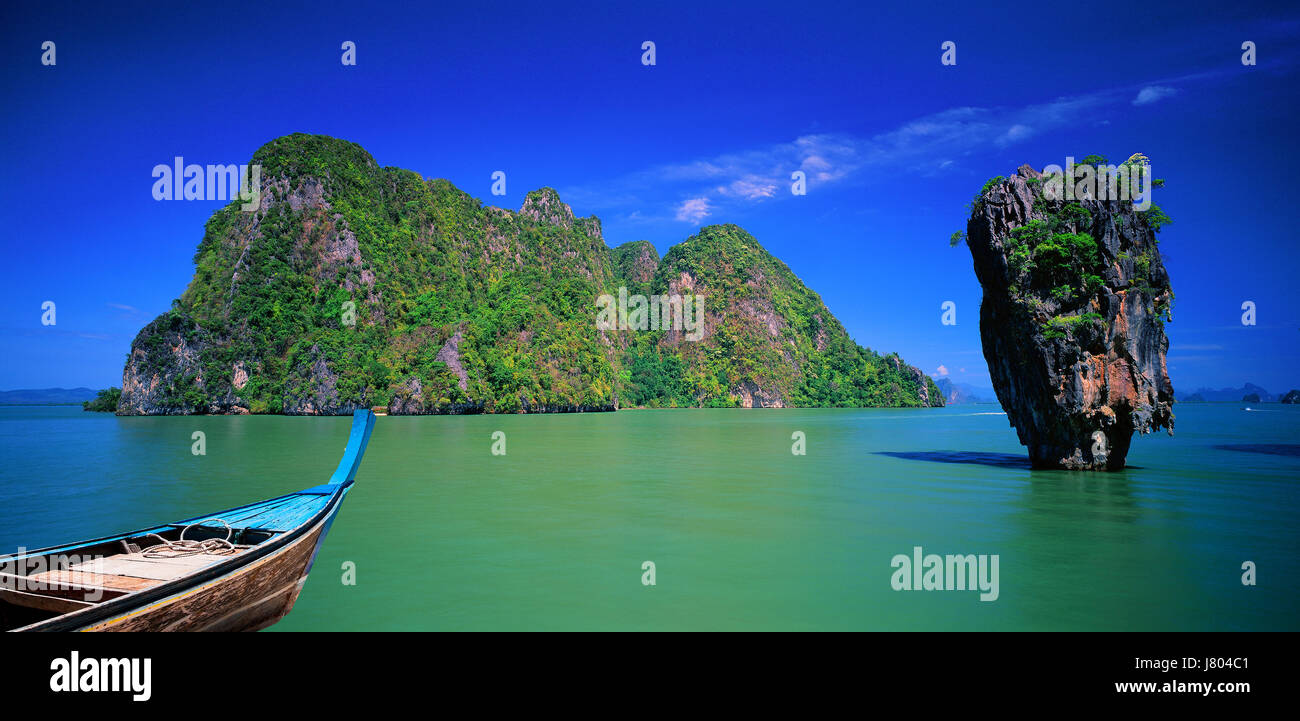 Schiffe und das Meer. James Bond Insel, Khao Phing Kan Phangnga Thailand. FilmScan