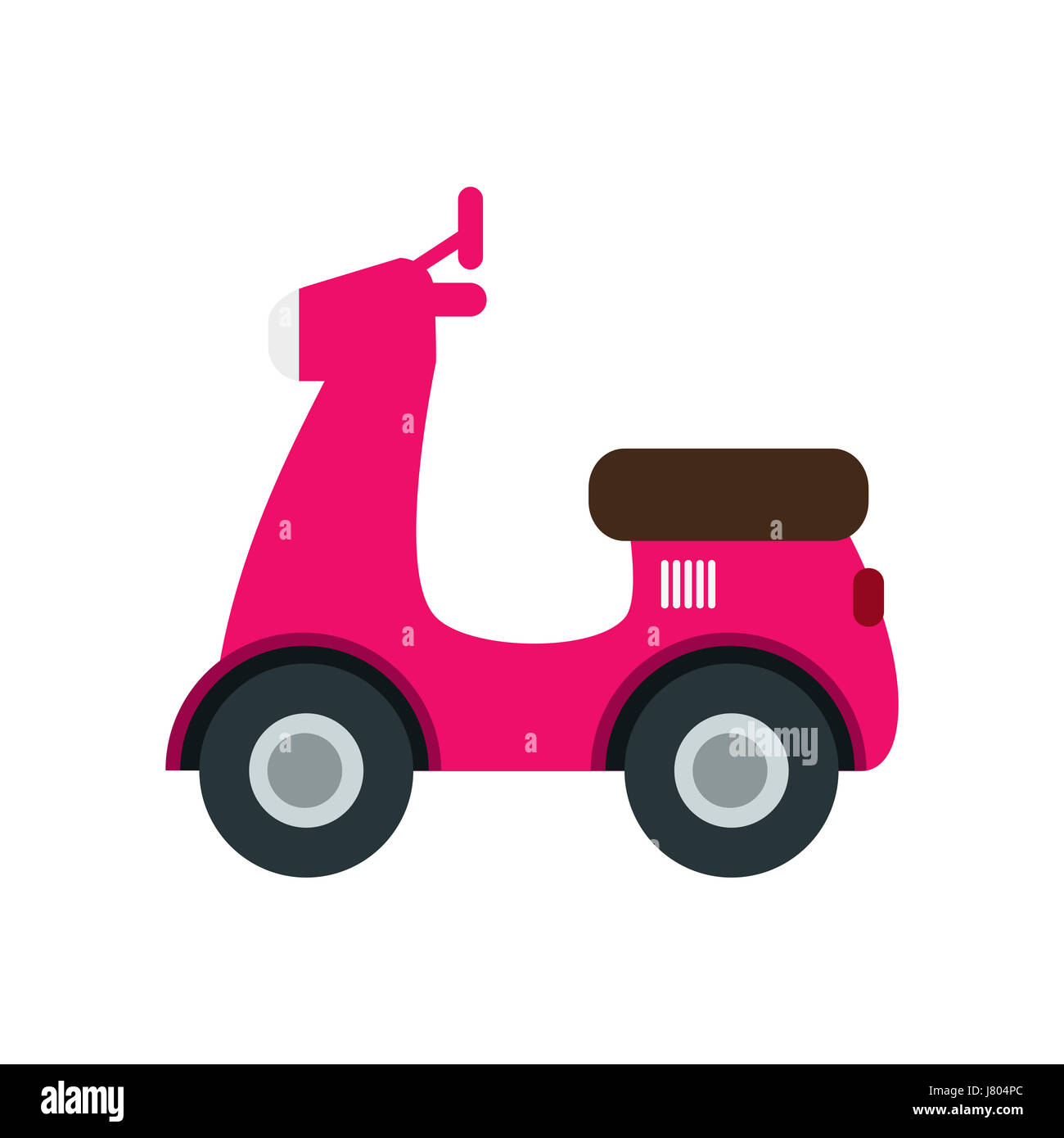 ein Beispiel für ein Zweirad, Scooter auf weißem Hintergrund Stockfoto