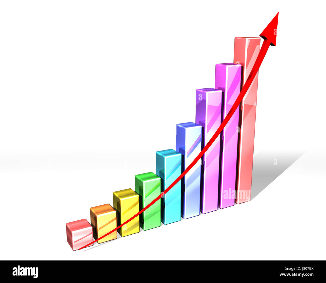 Diagramm-Bar Barrikade Schritt Steigung sind in der Regel Block bar Chart-Graph-Präsentation-Objekt Stockfoto