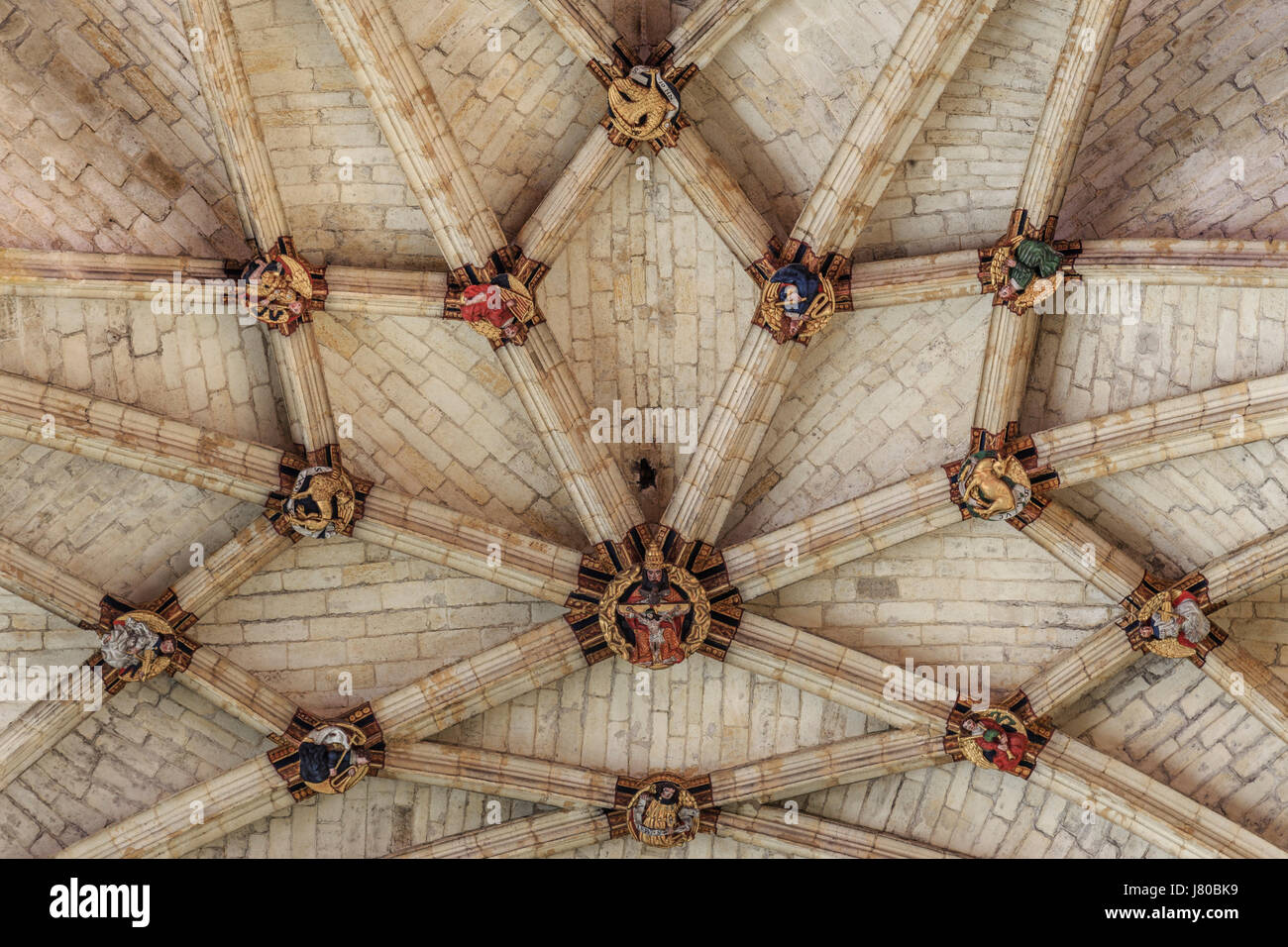 Frankreich, Gers, Kondom, auf dem Weg nach Saint Jacques de Compostela, Kathedrale Saint-Pierre, gerippten Gewölbe der Decke des Chores Stockfoto