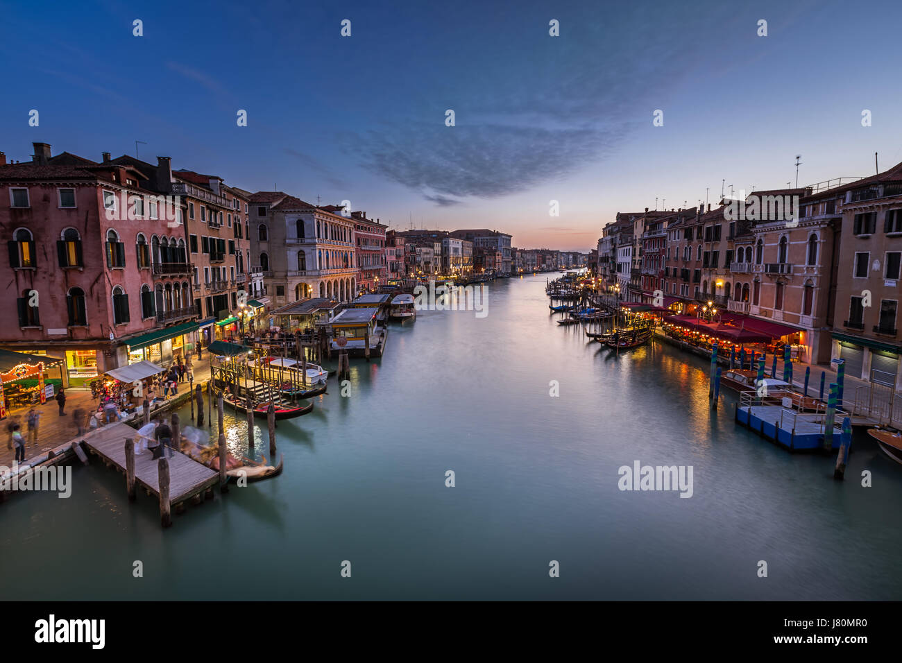 Blick auf den Canal Grande vom Rialto Bridge, Venedig, Italien Stockfoto