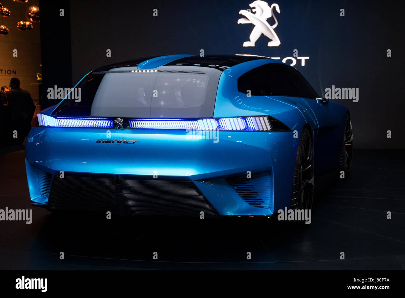 Genf, Schweiz - 8. März 2017: Peugeot Instinkt autonomen Konzeptfahrzeug auf der 87. Genfer Autosalon vorgestellt Stockfoto