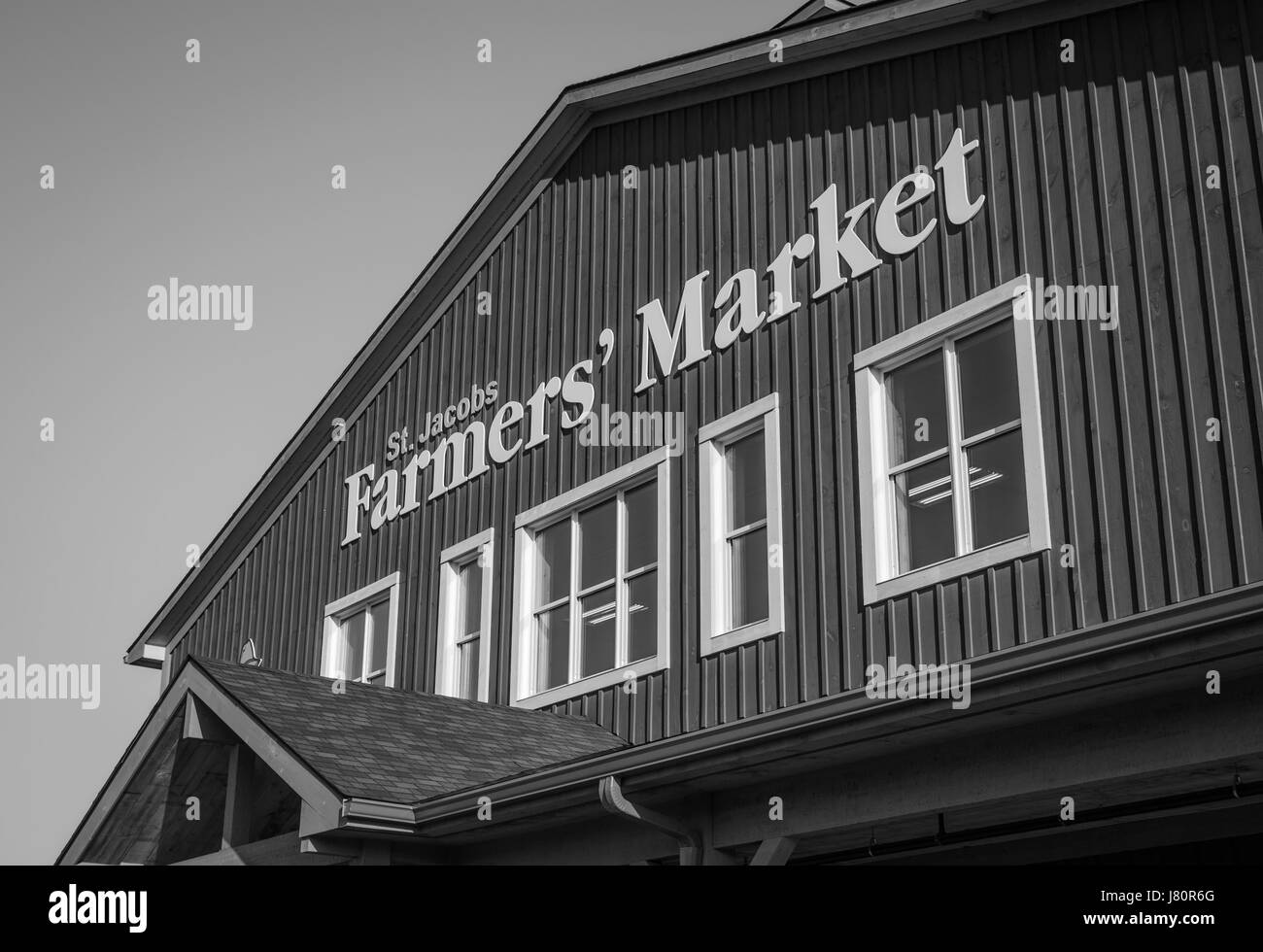St. Jacobs Farmers' Market ist ein Wahrzeichen im südlichen Ontario. Viele Touristen machen dies zu einem jährlichen Ziel. Stockfoto