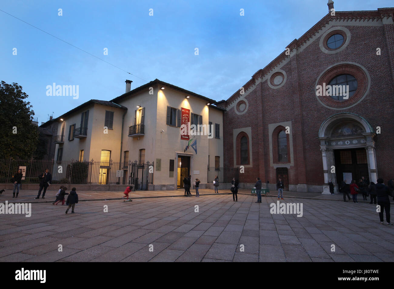 Das letzte Abendmahl ist ein späten 15. Jahrhundert Wandgemälde von Leonardo da Vinci in der Santa Maria Dell Grazie, Mailand, Italien. Stockfoto