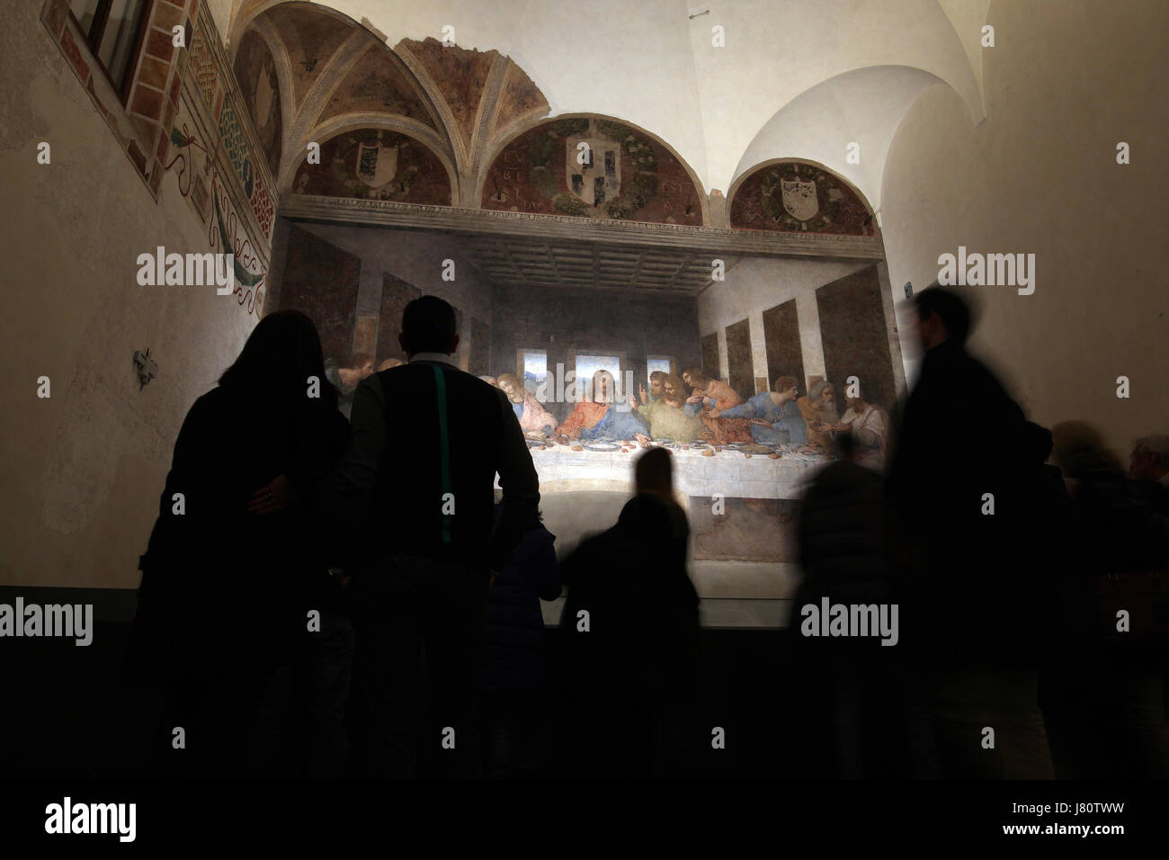 Das letzte Abendmahl ist ein späten 15. Jahrhundert Wandgemälde von Leonardo da Vinci in der