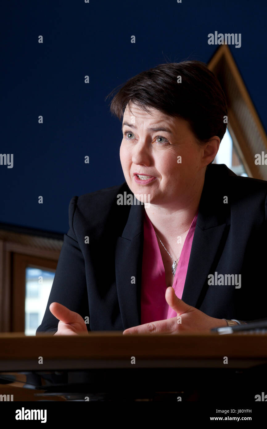 Ruth Davidson, MSP Anführer der schottischen Conservative And Unionist Party. Schottisches Parlament, Holyrood, 28. April 2017 Stockfoto