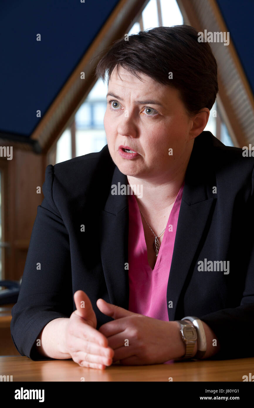 Ruth Davidson, MSP Anführer der schottischen Conservative And Unionist Party. Schottisches Parlament, Holyrood, 28. April 2017 Stockfoto