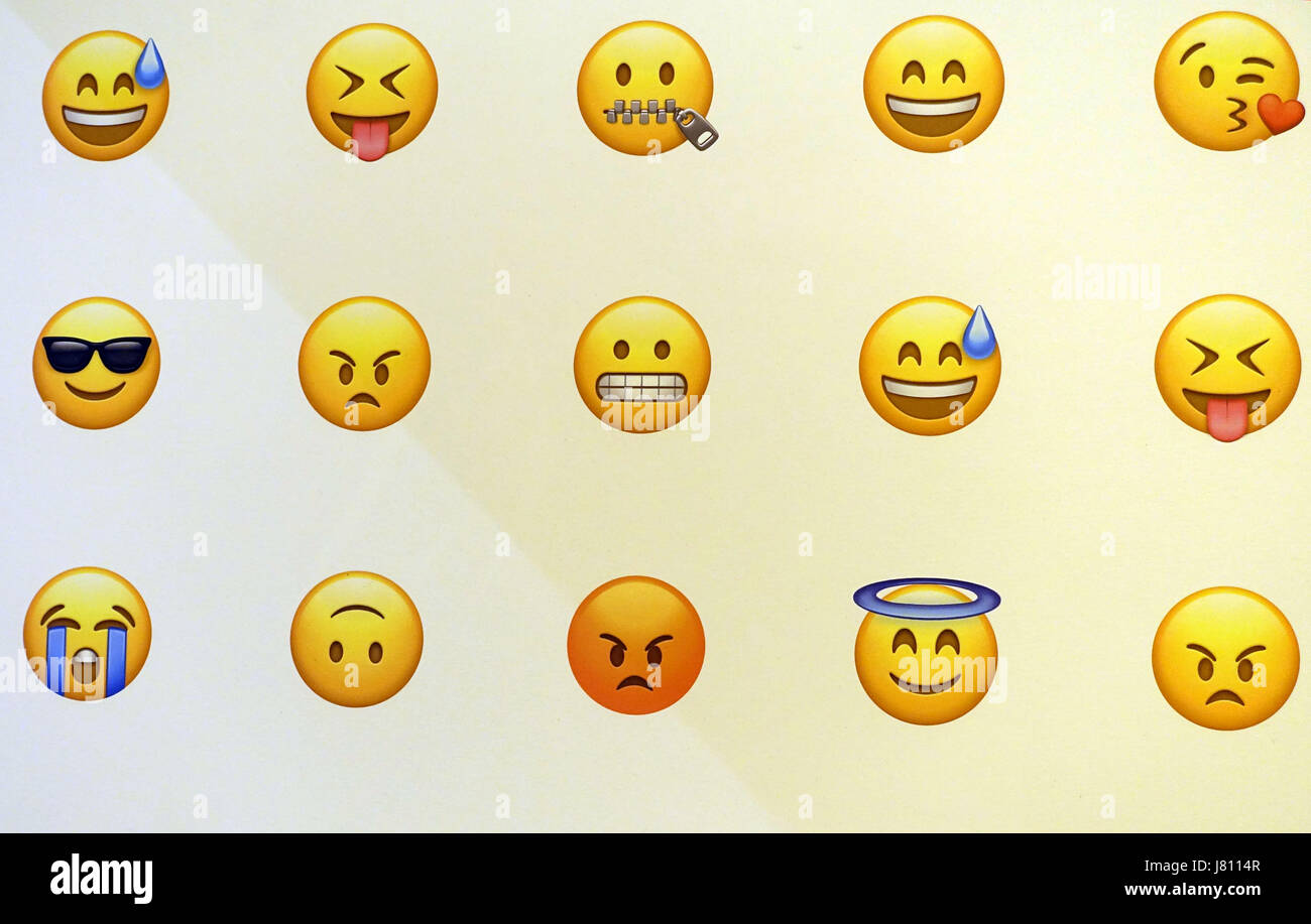 Messaging-Emoji Symbole, London Stockfoto