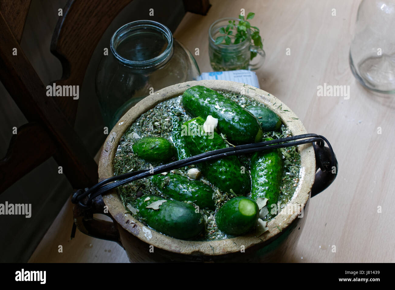 Eingelegte Gurken, Selbstgemacht Stockfotografie - Alamy