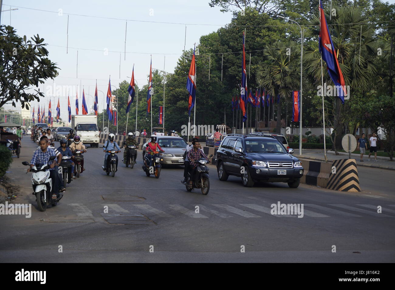 Nationalstraße Straße in Siam Reap, Kambodscha Stockfoto