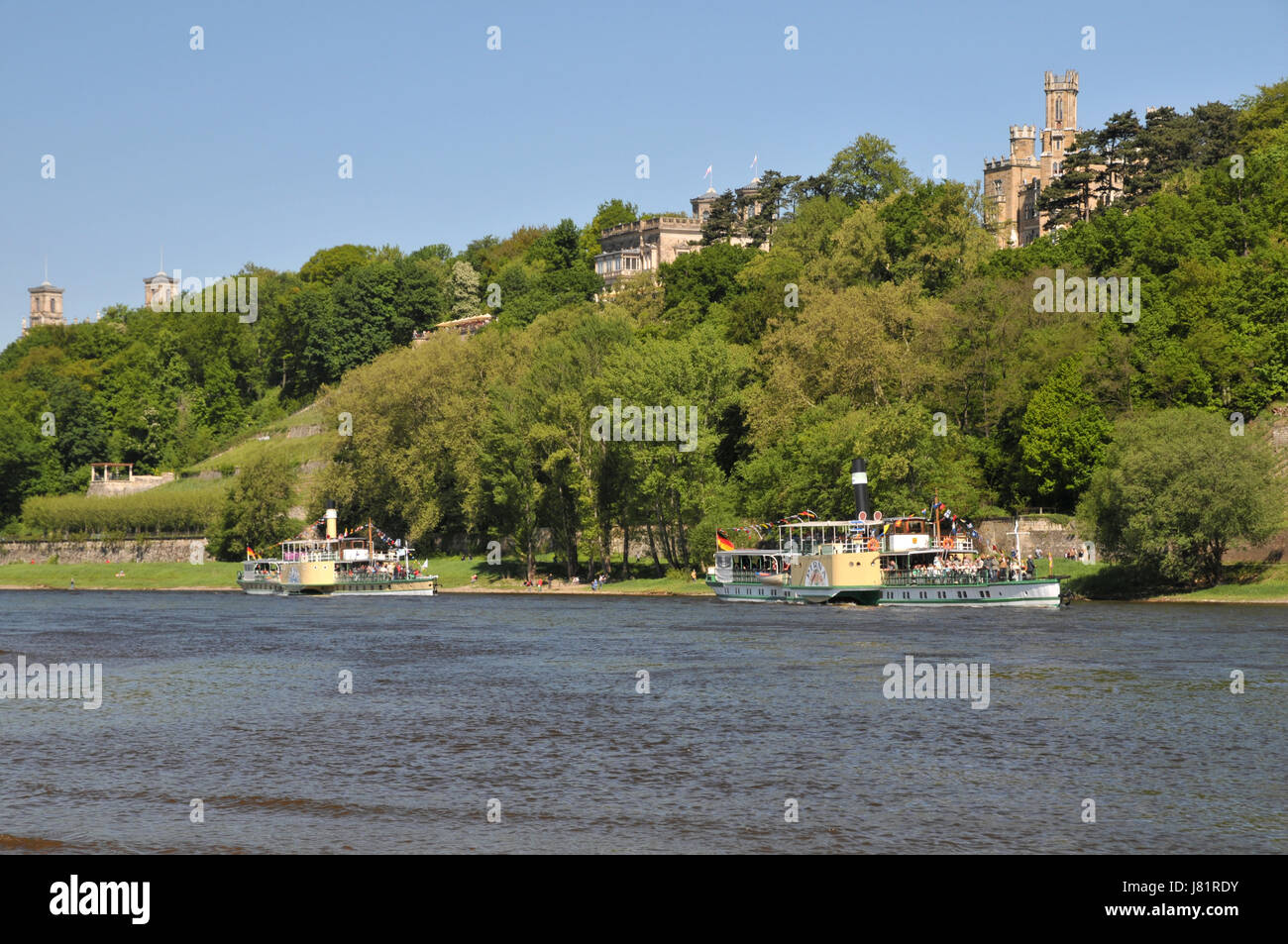 Dampfer Raddampfer Dämpfer Steam Navigation Navigation Dresden Dampfer elbe Stockfoto