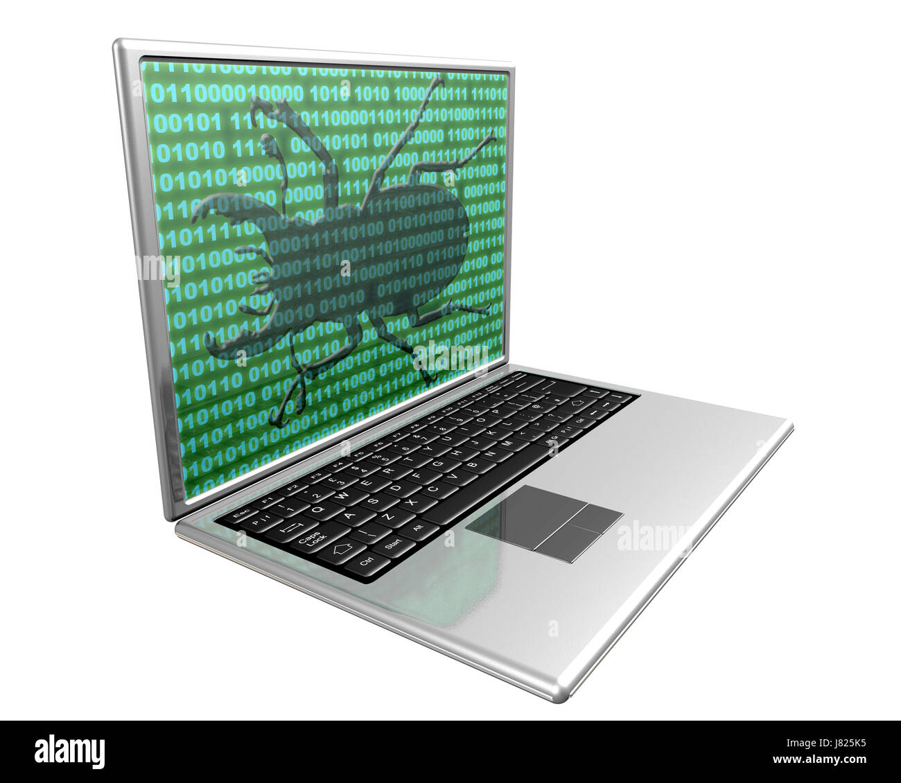 Laptop-Notebook-Computer-Computer-Virus infiziert Infektion schädliche Fehler Stockfoto