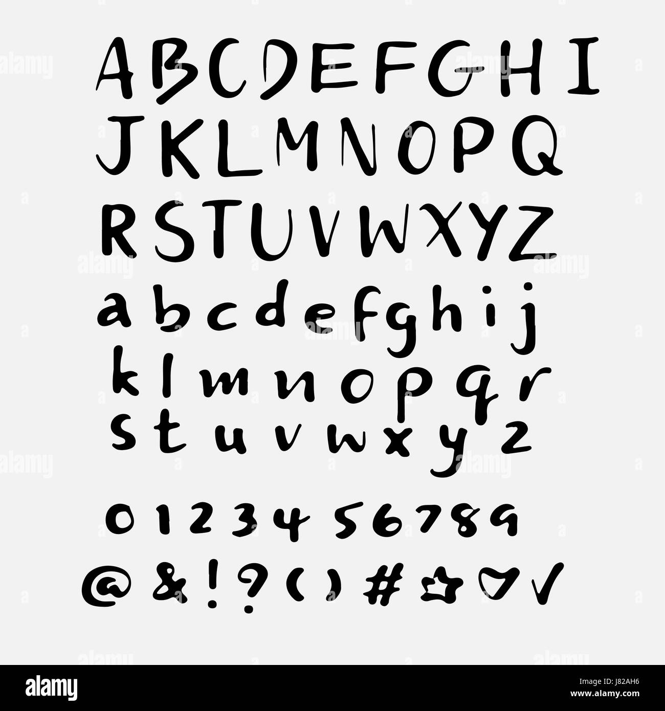 Handgezeichnete Alphabet Vektor-set Stock Vektor