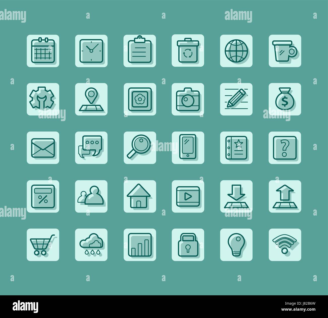 Business flat Symbolsatz für Web und mobile Vektor Stock Vektor