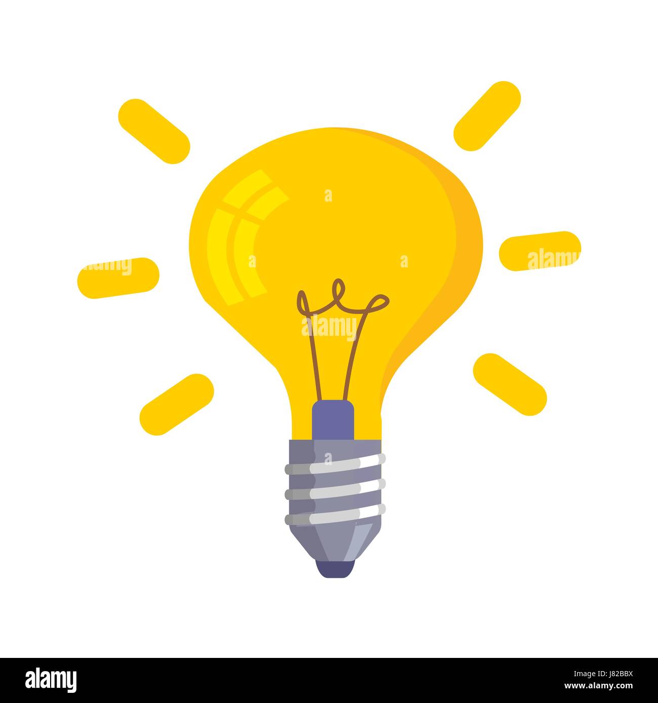 Glühbirnensymbol isoliert auf weiss Stock Vektor