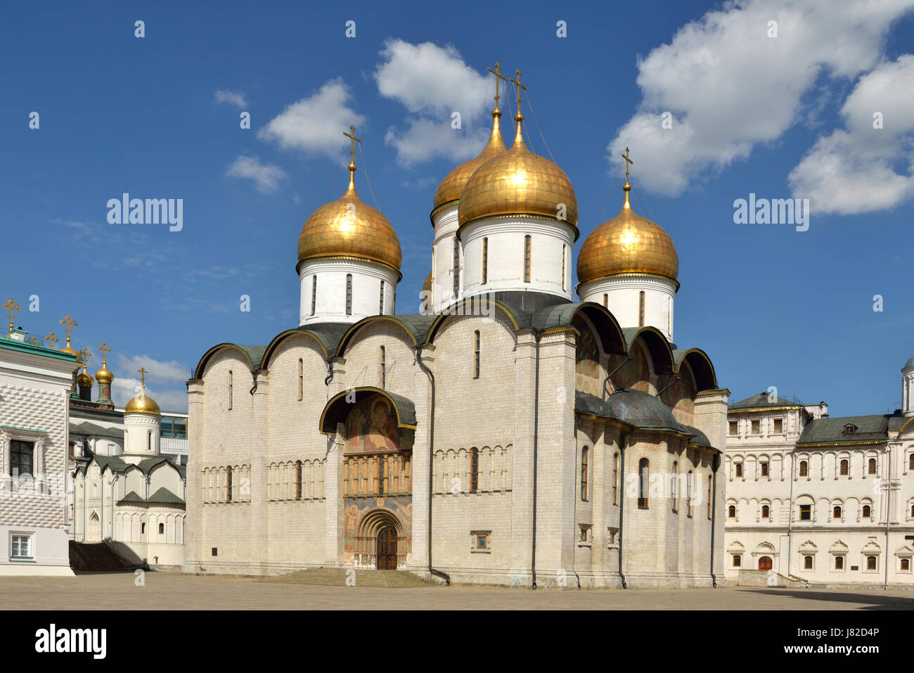 Uspenski-Kathedrale des Moskauer Kreml auch bekannt als Himmelfahrts-Kathedrale (1475-1479) am Domplatz. Russland Stockfoto
