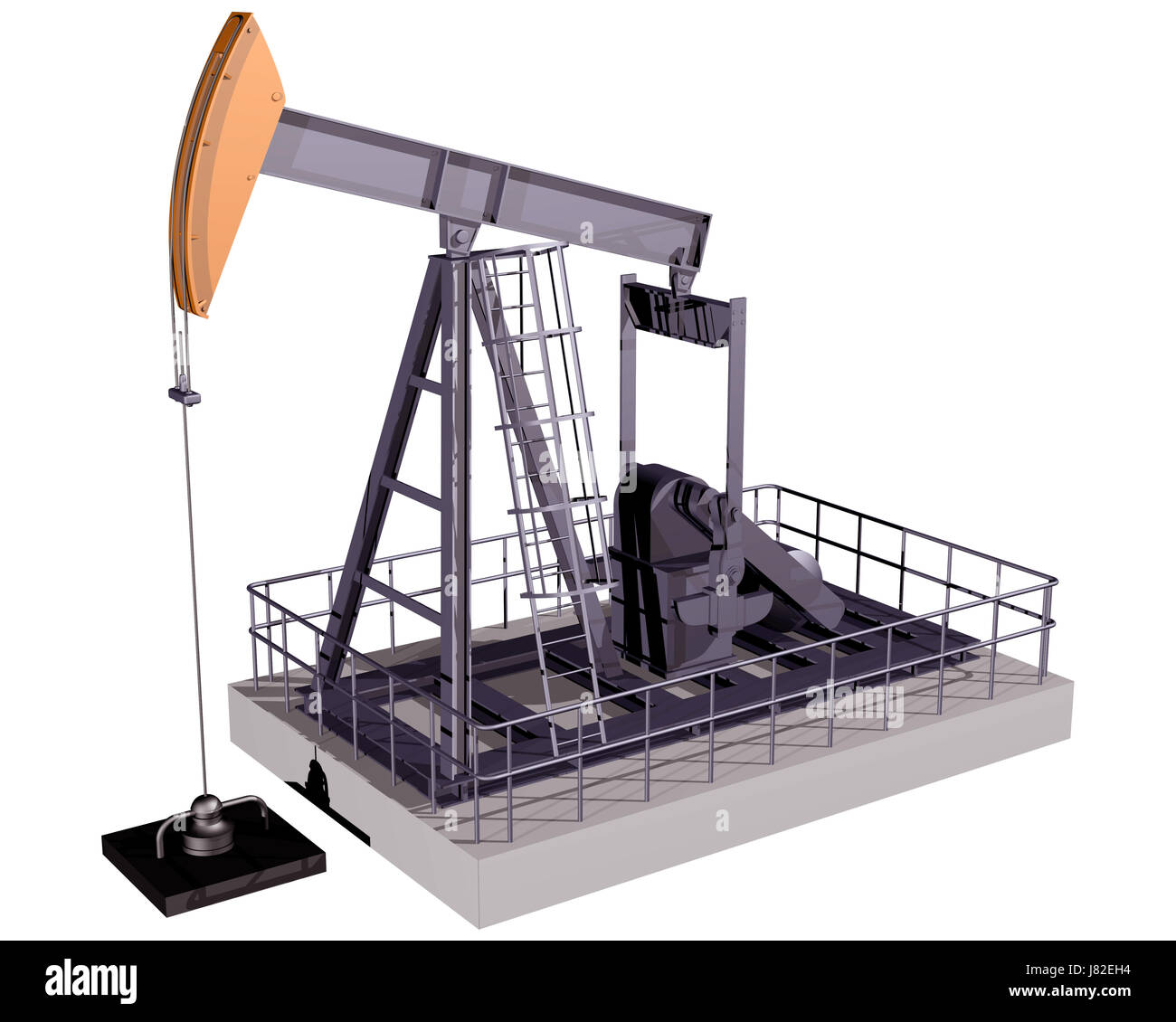 Bohren Sie Derrick Bohrung Öl Kran isoliert Industrie Energie macht Bohren Stockfoto