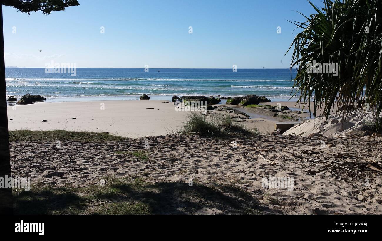 Tag am Strand: Kirra Beach, Queensland, Australien Stockfoto