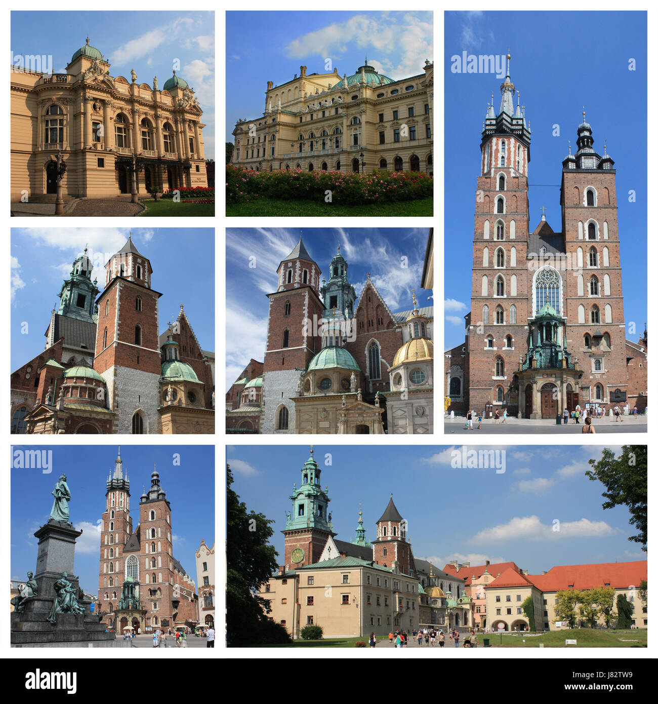 Kirche Stadt Stadt Europa Polen polnische Krakau blaue Turm Reisen Polieren Stockfoto