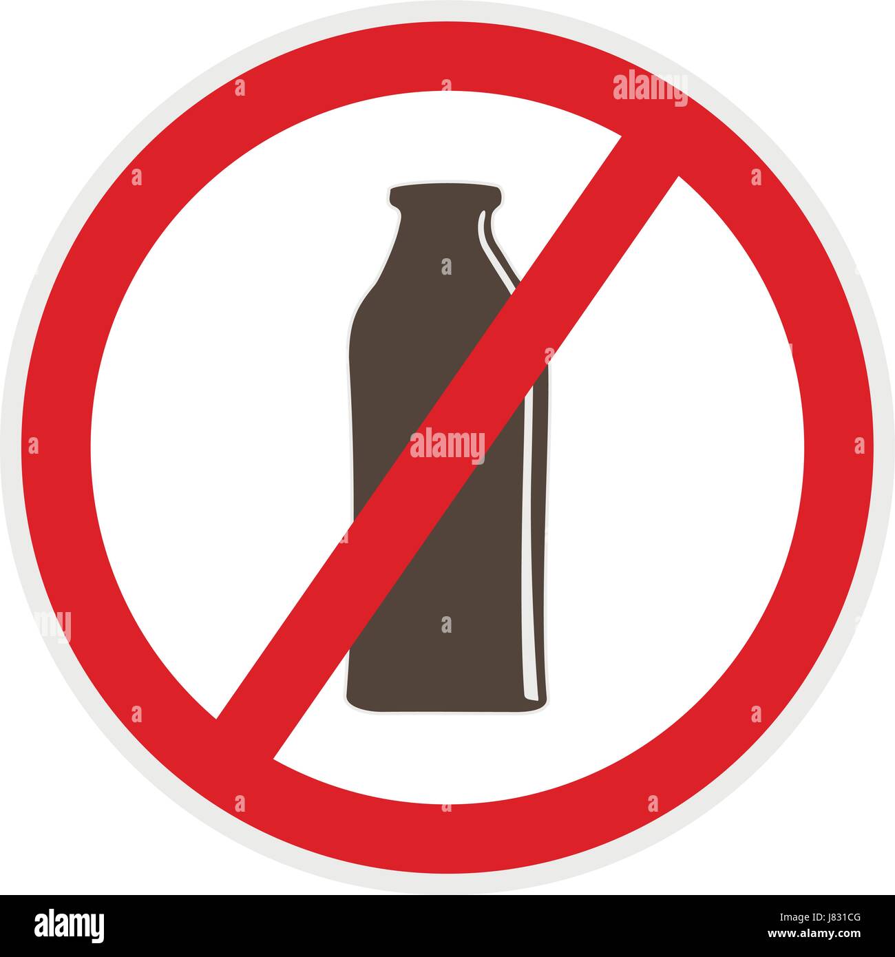 Dairy free-Symbol im flachen Stil für Lebensmittel-Allergie-Konzept Stock Vektor