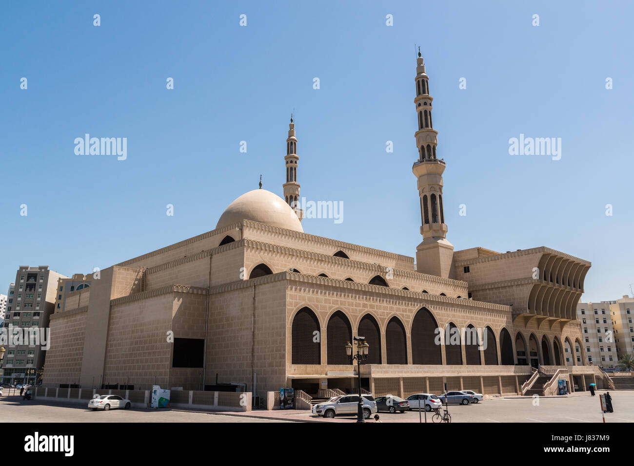 König-Faisal-Moschee in Sharjah. Sharjah-Stadt liegt 10km nordöstlich von Dubai Stockfoto