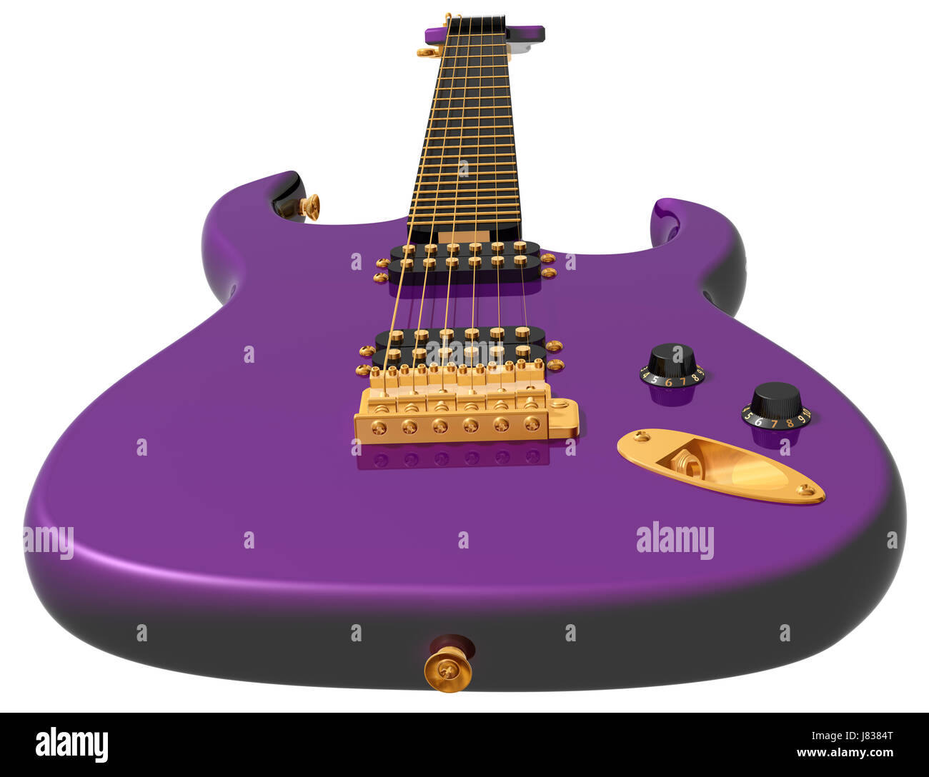 Musik musikalische lila violett e-gitarre Instrument Messmethode Stockfoto