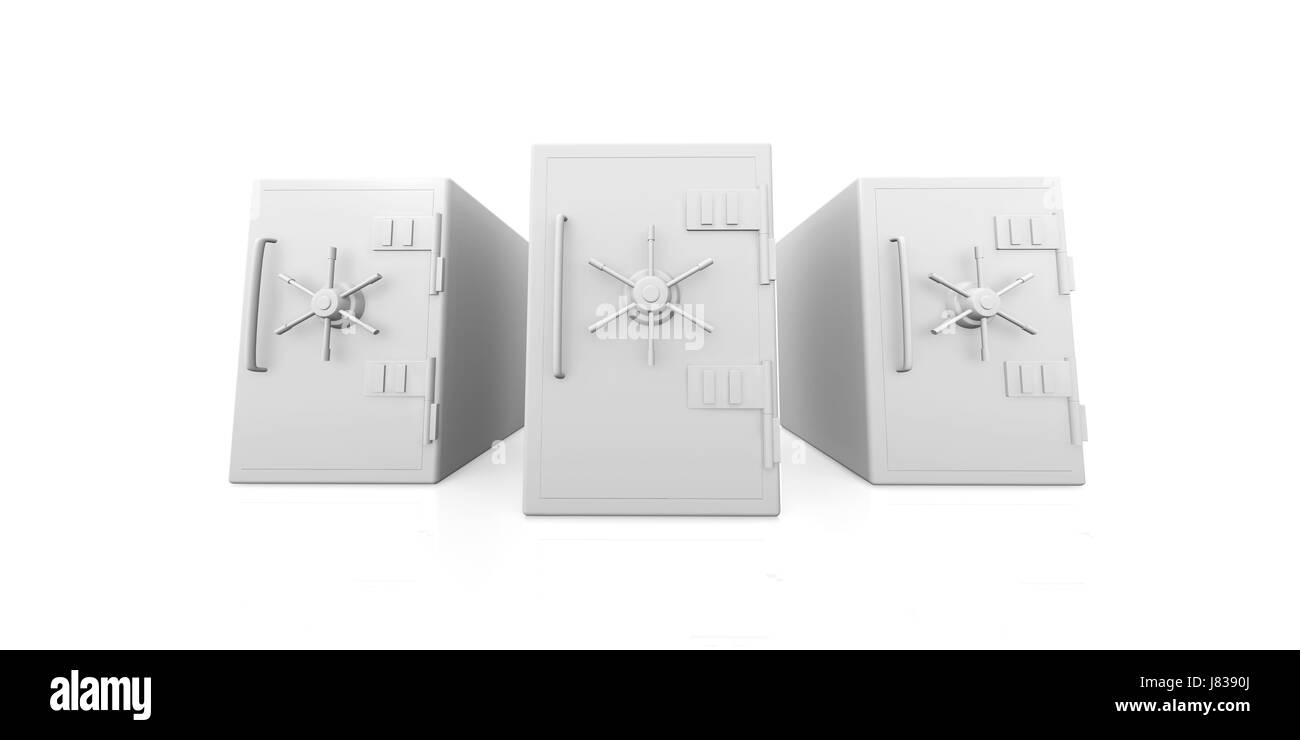 Objekt innen isoliert Grafik stark geschlossener Tür Abbildung drei schwer Stockfoto