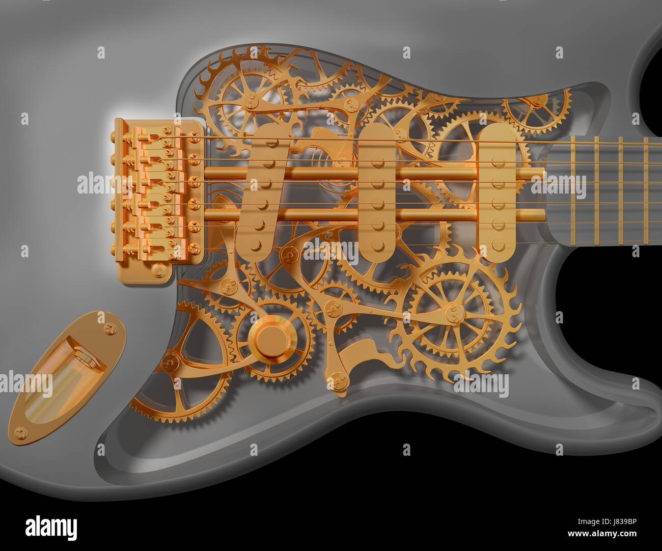 Musik am Schnürchen Gitarre Retro-Maßnahme Instrument Methode-Investment-trust Stockfoto