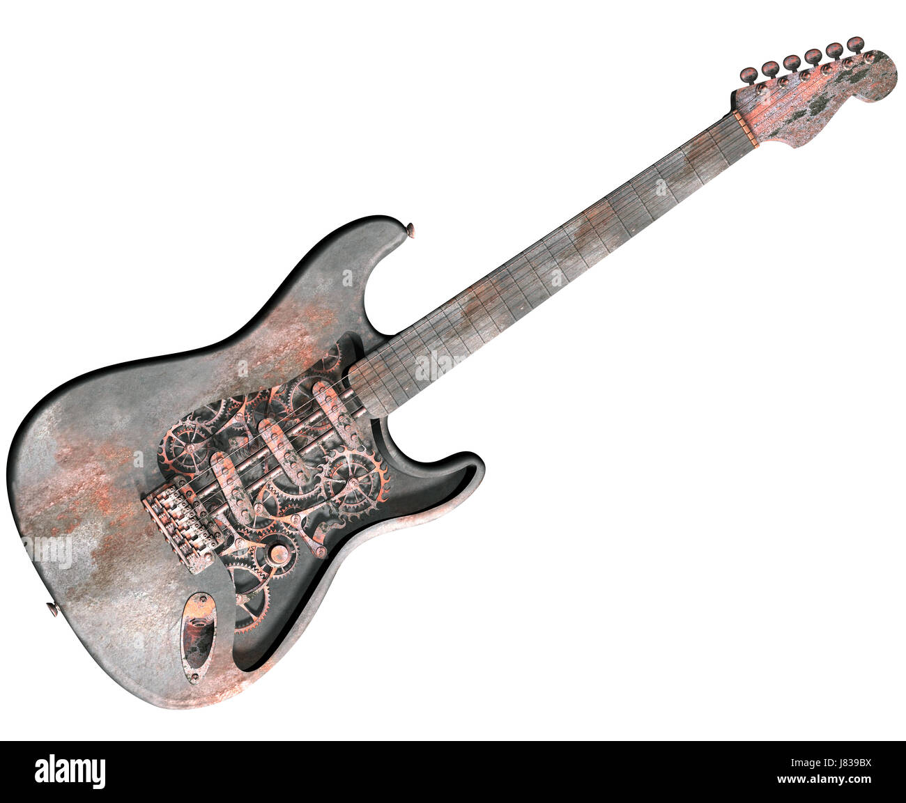 Musik am Schnürchen Gitarre Retro-Maßnahme Instrument Methode-Investment-trust Stockfoto