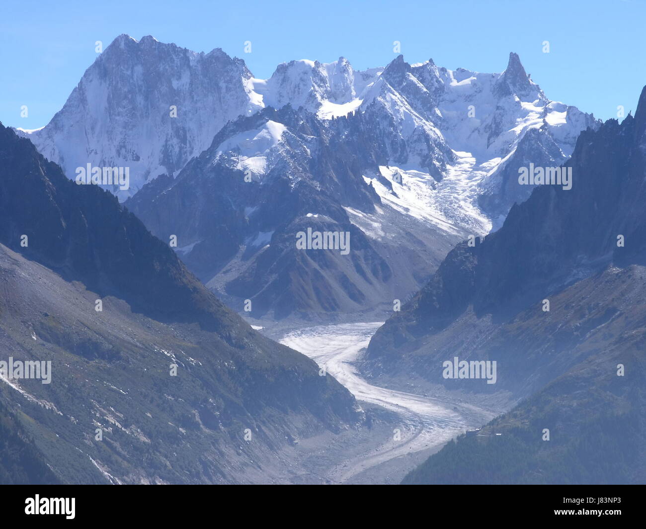 Alpen-Gletscher, die Alpen Wandern Wandern Wanderung Felsen steigen Klettern Eisklettern Stockfoto