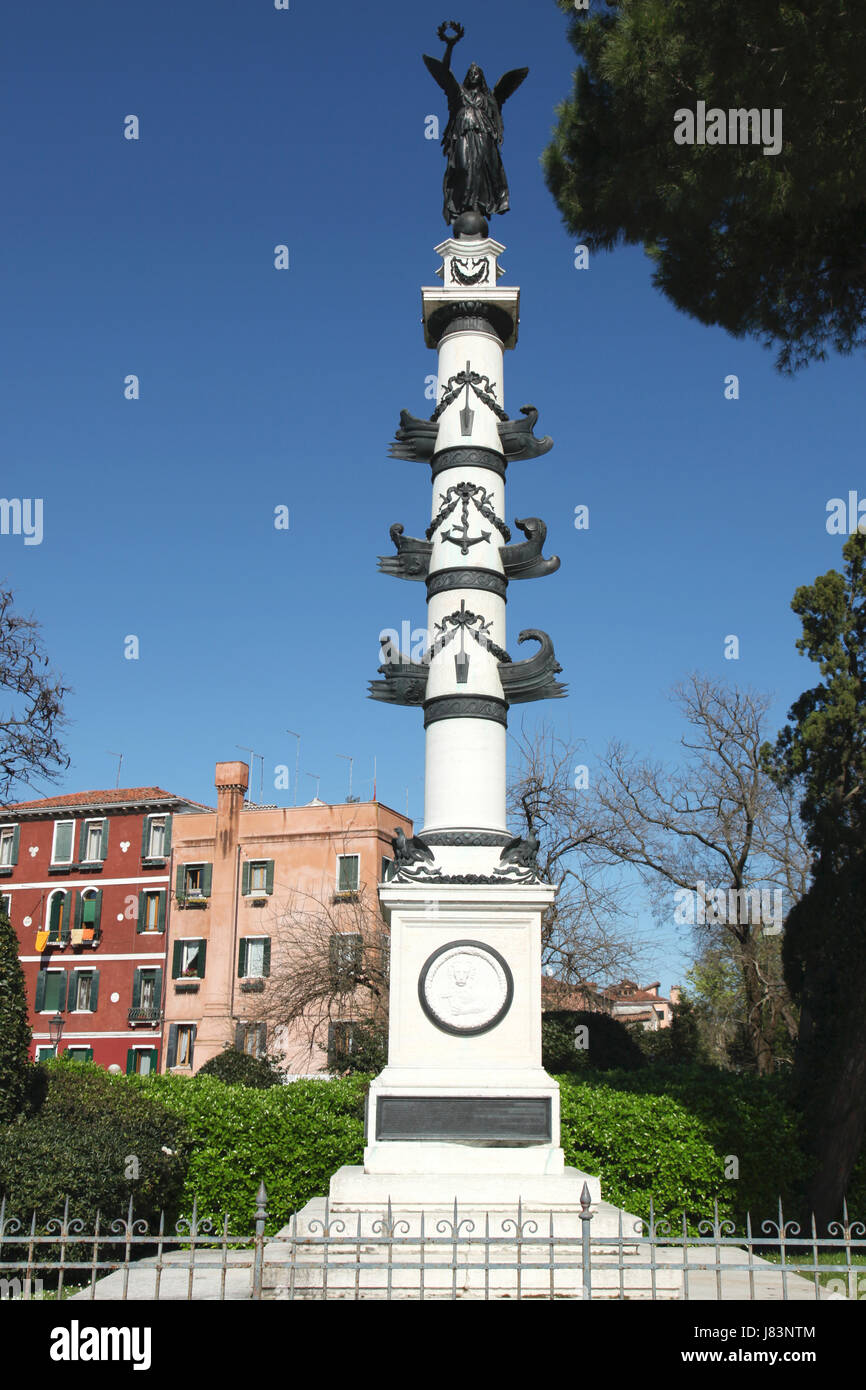 Venedig-Säule Armada navy marine Erzherzog Schiffe Segelboot Segelboot Rudern Stockfoto