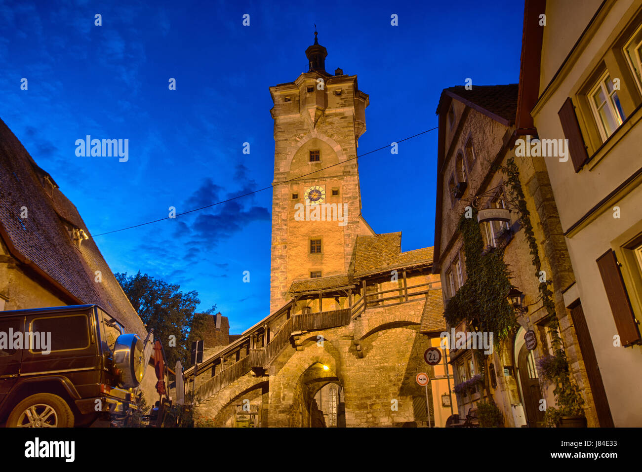 Bild von einem Gebäude in der alten Stadt von Rothenburg Ob der Tauber, Bavaria, Germany Stockfoto