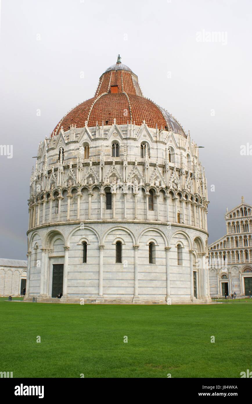 Turm skew Toskana Pisa Italien Turm Denkmal Tourismus Wolke Kathedrale Stockfoto