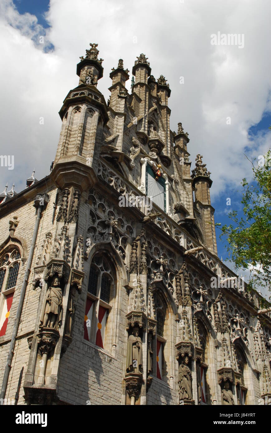 Rathaus Niederlande gotischen Turm Reisen Stadt Stadt Denkmal Glanz erstrahlt Stockfoto