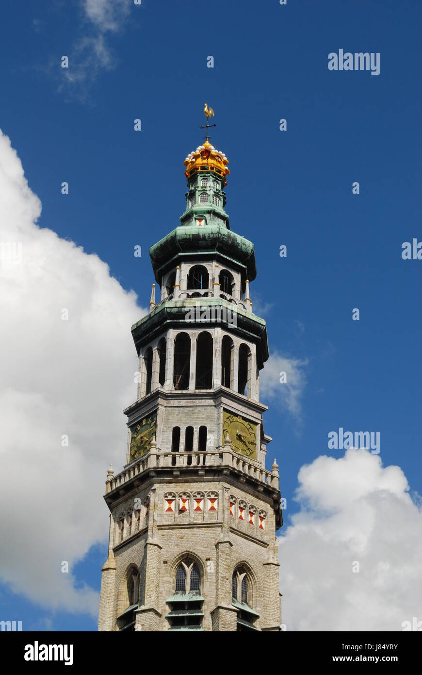 Rathaus Niederlande gotischen Turm Reisen Stadt Stadt Denkmal Kuppel Glanz Stockfoto