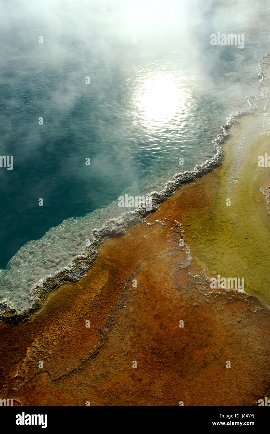 Dampf-vulkanische Salz Farbe-Mountains-Nationalpark Dampf Usa sightseeing Stockfoto