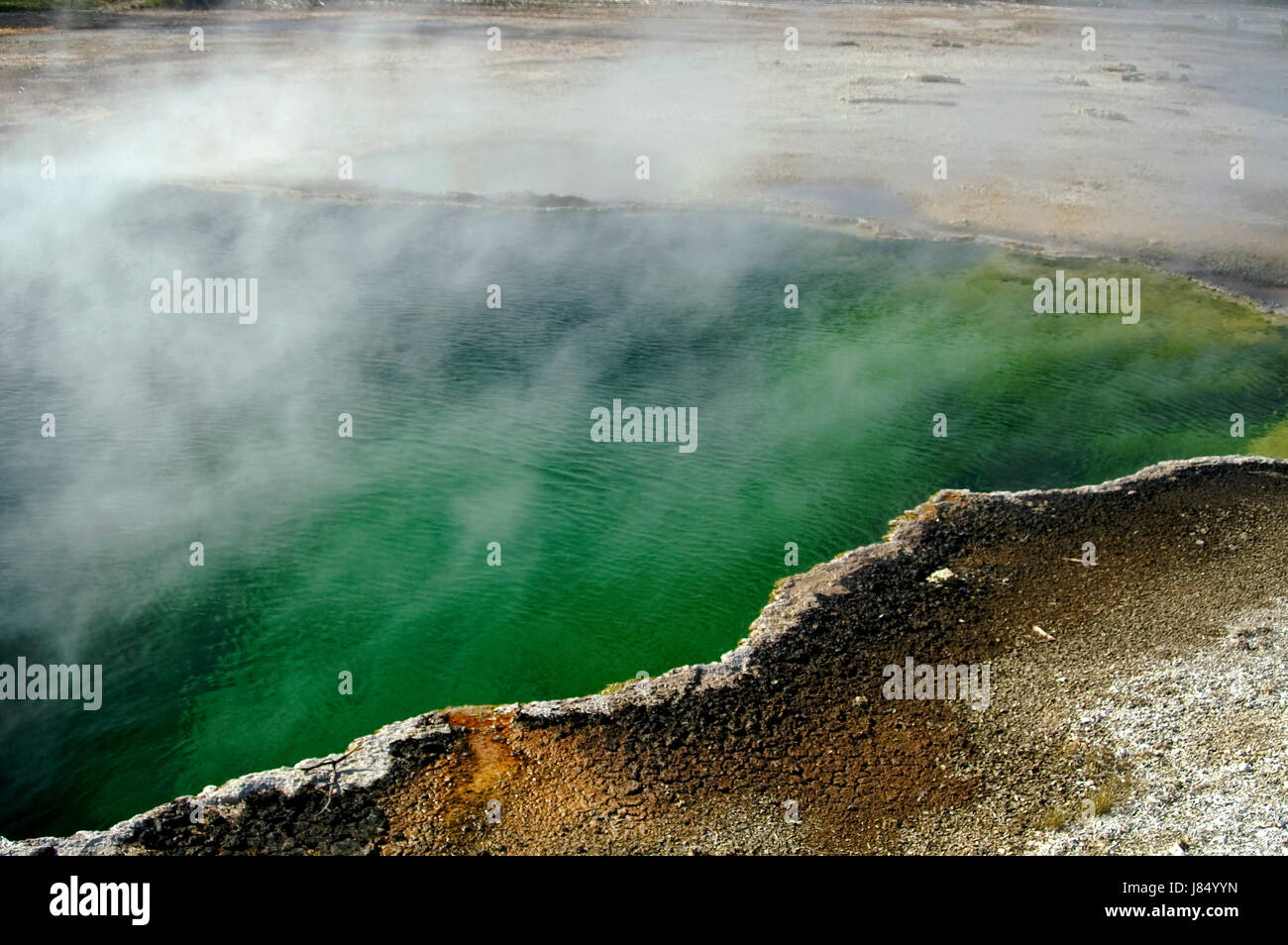 Dampf-vulkanische Salz Farbe-Mountains-Nationalpark Dampf Usa Sightseeing Algen Stockfoto