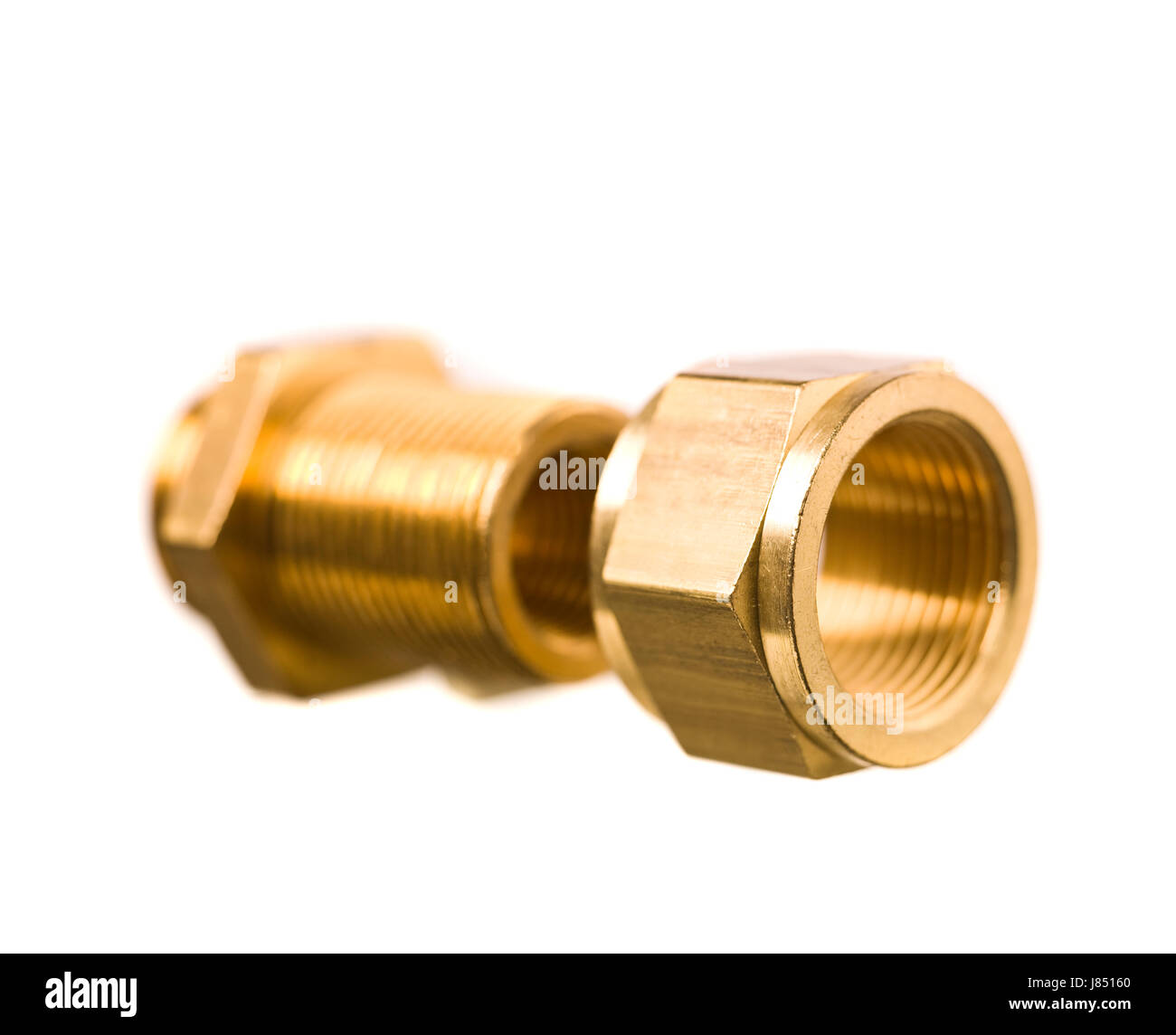 isolierten weiblichen Industrie engineering Schraube Stahl Metall Material Medikament Stockfoto